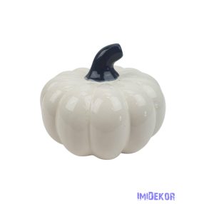 Fényes kerámia tök 13,5 cm - Krém 