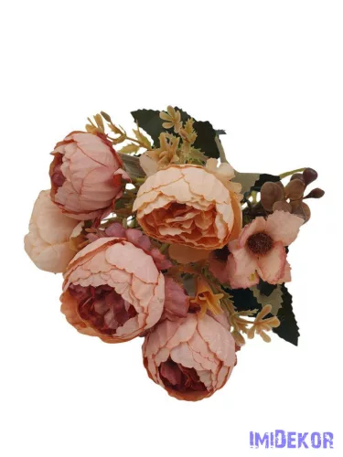 Boglárka 6 fejes selyem csokor 29cm - Antik Barack