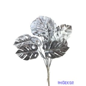 Metál műzöld csokor 13 - Ezüst