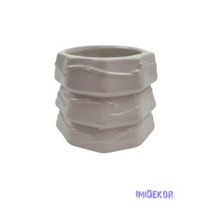 Fenyőfa formájú kerámia kaspó - Fehér