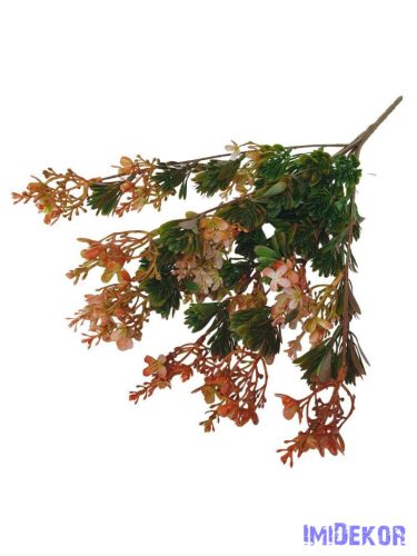 Virágos műzöld díszítő csokor 37cm 3109 - Narancs