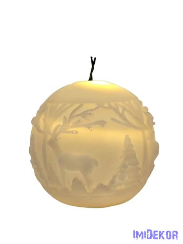 Led gyertya gömb - Szarvasos mintával
