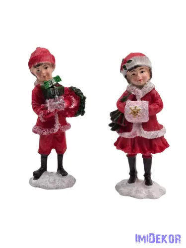 Piros ruhás karácsonyi figura