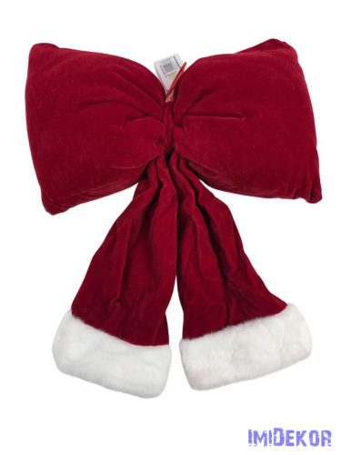 Ajtó masni - Piros fehér szörmés végű 30 cm