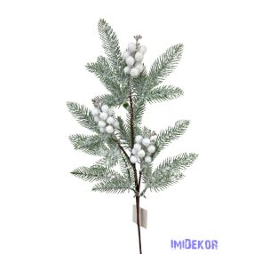 Havas fenyőág fehér bogyóval