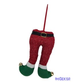 Karácsonyi manó láb betűző - Piros