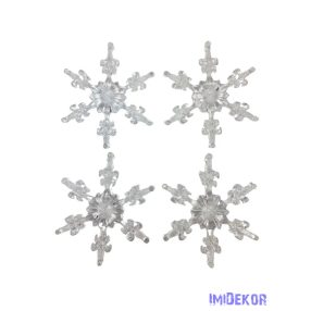 Átlátszó műanyag kari dekor - Hópehely*4