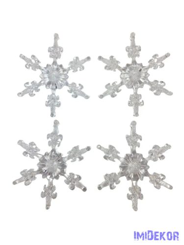 Átlátszó műanyag kari dekor - Hópehely*4