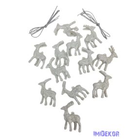Műanyag kari dekor - Csillámos szarvasok