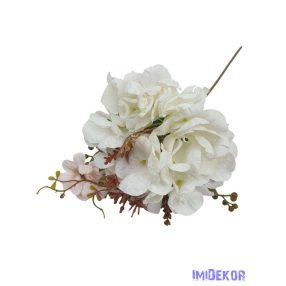 Szálas hortenzia kiegészítőkkel 35cm - Fehér