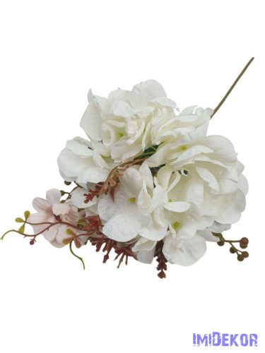 Szálas hortenzia kiegészítőkkel 35cm - Fehér