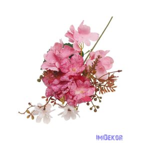   Szálas hortenzia kiegészítőkkel 35cm - Világos Rózsaszín