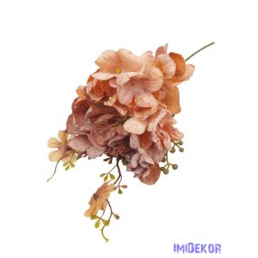 Szálas hortenzia kiegészítőkkel 35cm - Barna