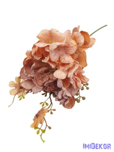 Szálas hortenzia kiegészítőkkel 35cm - Barna