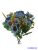 Peónia selyemvirág csokor kiegészítőkkel 35cm - Kék