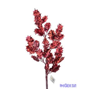 Metál flitteres magyal ág - Bordó