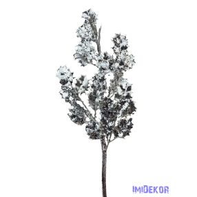 Metál flitteres magyal ág - Ezüst