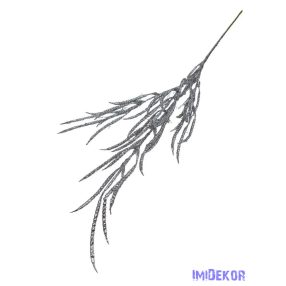 Glitteres ág hosszúkás 80 cm - Ezüst