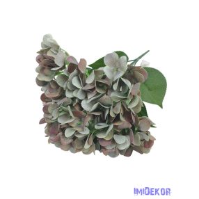 Hortenzia 5 fejes erezett művirág csokor 44cm - Menta