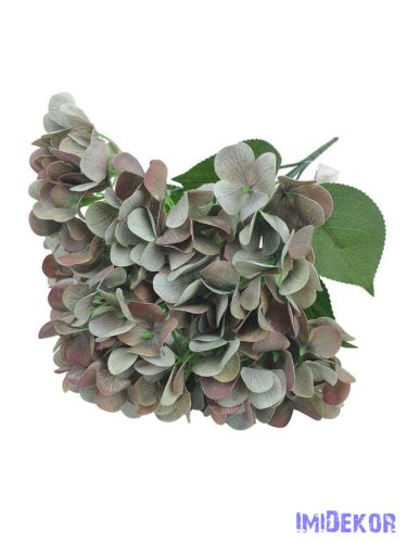 Hortenzia 5 fejes erezett művirág csokor 44cm - Menta
