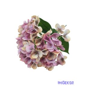  Hortenzia 5 fejes erezett művirág csokor 44cm - Rózsaszín
