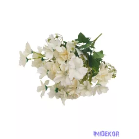 Kis virágos selyemvirág csokor 35cm - Törtfehér