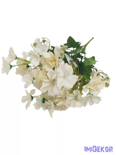 Kis virágos selyemvirág csokor 35cm - Törtfehér