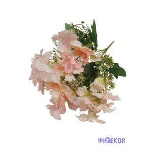 Kis virágos selyemvirág csokor 35cm - Barack