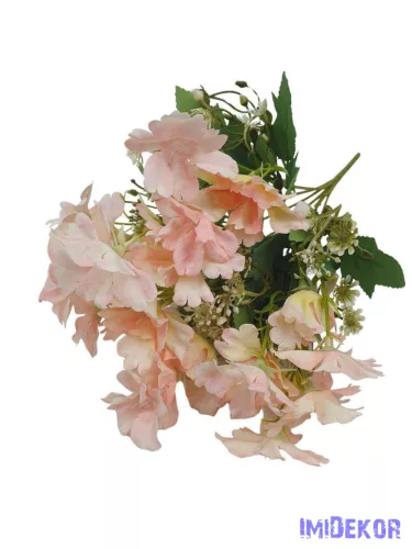 Kis virágos selyemvirág csokor 35cm - Barack