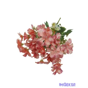 Kis virágos selyemvirág csokor 35cm - Halvány Korall