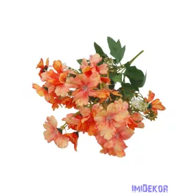 Kis virágos selyemvirág csokor 35cm - Narancs