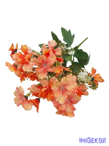 Kis virágos selyemvirág csokor 35cm - Narancs