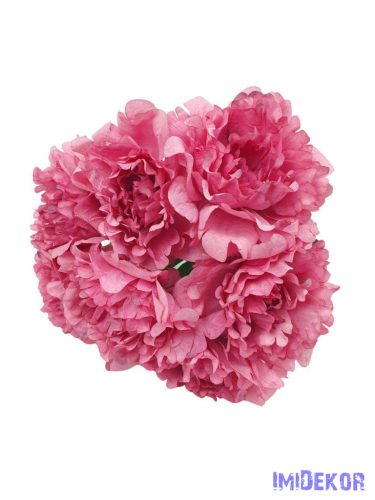 Bazsarózsa 7 fejes selyem csokor 40cm - Pink