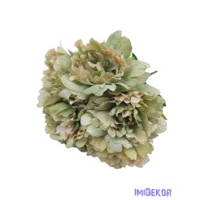 Bazsarózsa 7 fejes selyem csokor 40cm - Zöld