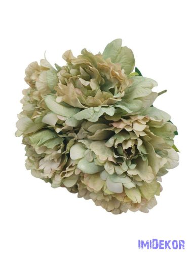 Bazsarózsa 7 fejes selyem csokor 40cm - Zöld