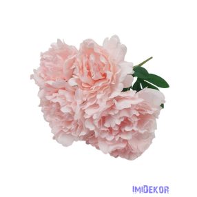   Bazsarózsa 7 fejes selyem csokor 40cm - Halvány Rózsaszín