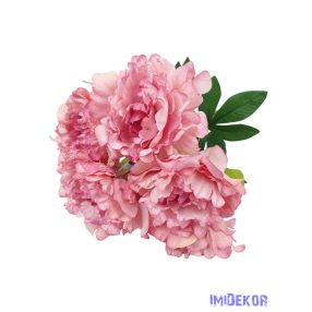 Bazsarózsa 7 fejes selyem csokor 40cm - Fáradt Rózsaszín