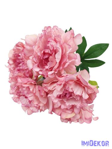 Bazsarózsa 7 fejes selyem csokor 40cm - Fáradt Rózsaszín