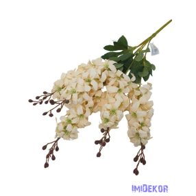 Szarkaláb 5 ágú selyem csokor 60cm - Krém