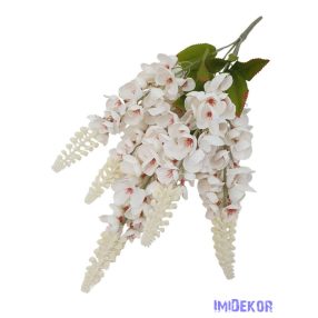 Gyűszűvirág 5 ágú selyem csokor 55cm - Törtfehér