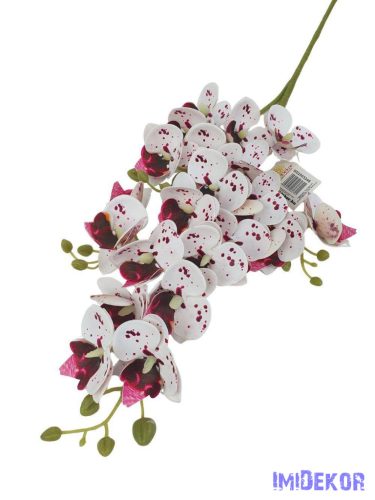 Orchidea mű 21 fejes ág 77 cm - Bordó Pöttyös