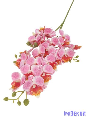 Orchidea mű 21 fejes ág 77 cm - Rózsaszín