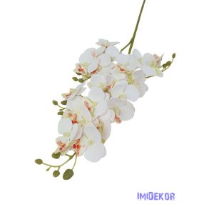 Orchidea mű 21 fejes ág 77 cm - Fehér