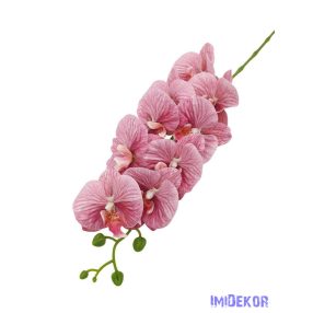 Fodros szirmú orchidea ág 9v 90cm - Mályva