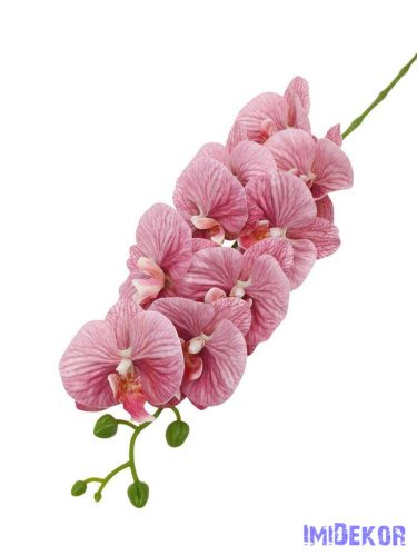 Fodros szirmú orchidea ág 9v 90cm - Mályva