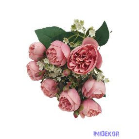 Boglárka 9 fejes selyemvirág csokor 34cm - Mályva