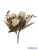 Antik színű rózsa + kis virágos csokor 29cm - Törtfehér
