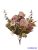 Antik színű rózsa + kis virágos csokor 29cm - Antik Barna