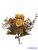 Antik színű rózsa + kis virágos csokor 29cm - Antik Sárga