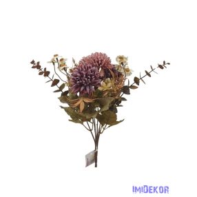 Antik színű krizantém csokor 29cm - Antik Mályva